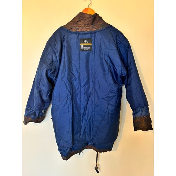 Vintage London Fog Womens Medium Parka Jacket Floral Leaves Brown Insulated 90s - Picture 6 of 16